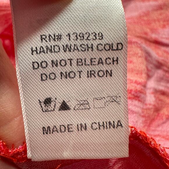 Pomander Place Dress Womens Medium Pink Kenzo Ikat Chevron Tiered Long Sleeve - Picture 7 of 11